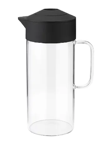 Carafa din sticla borosilicata cu capac de silicon, 1L., transparent Alb