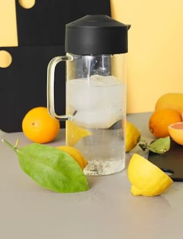 Carafa din sticla borosilicata cu capac de silicon, 1L., transparent
