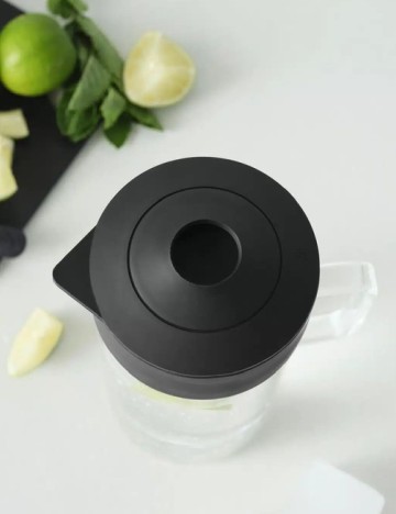 Carafa din sticla borosilicata cu capac de silicon, 1L., transparent