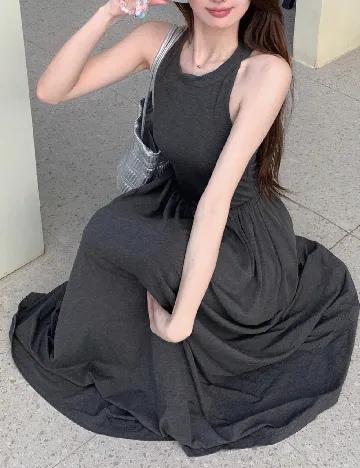 Rochie lunga Dazy, gri
