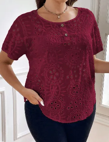 Bluza SHEIN CURVE, grena