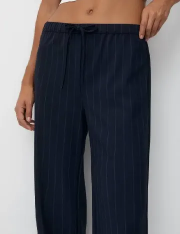 Pantaloni Pull&Bear, bleumarin