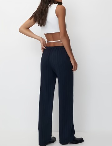 Pantaloni Pull&Bear, bleumarin