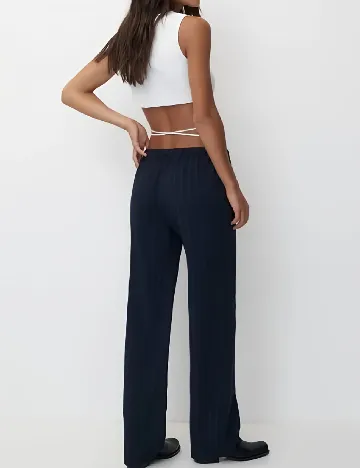 Pantaloni Pull&Bear, bleumarin