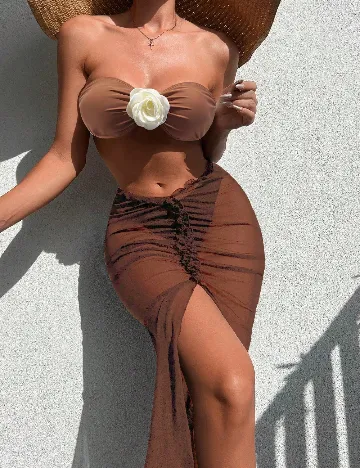 Costum de baie SHEIN, maro Maro