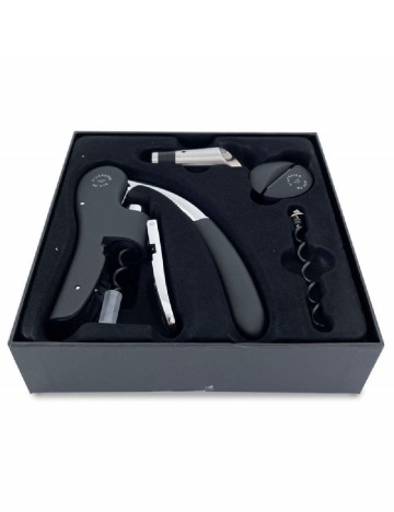 Set accesorii deschidere sticla cu vin L' Atelier Du Vin, negru