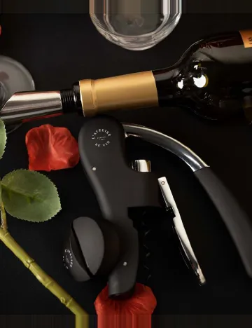 Set accesorii deschidere sticla cu vin L' Atelier Du Vin, negru