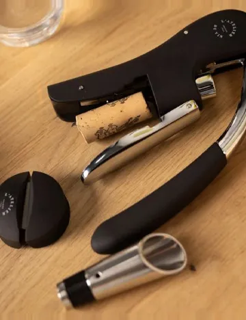 Set accesorii deschidere sticla cu vin L' Atelier Du Vin, negru
