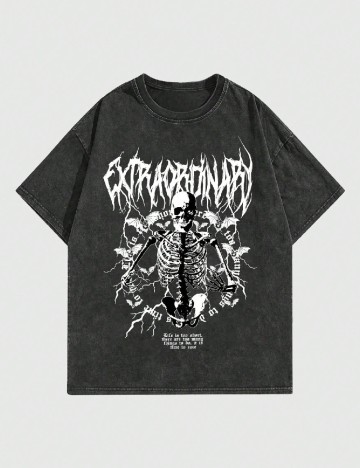 Tricou Romwe, gri