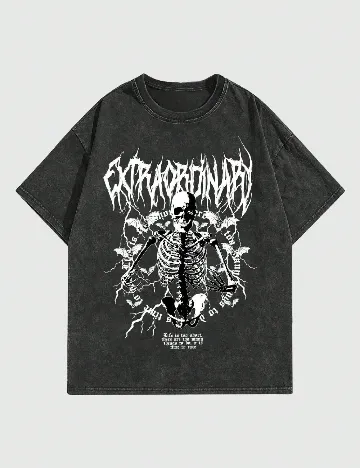 Tricou Romwe, gri