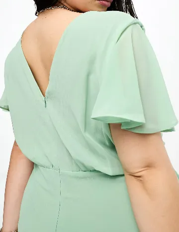 Rochie medie TFNC London Plus Size, verde