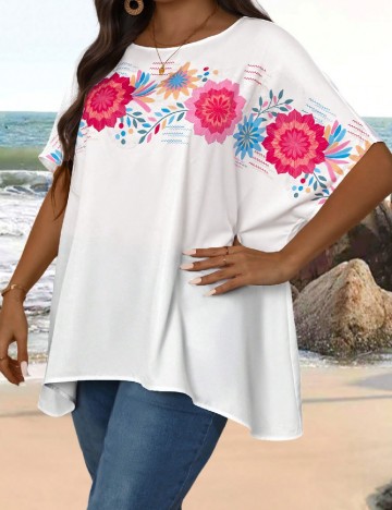 Bluza Emery Rose Curve, alb