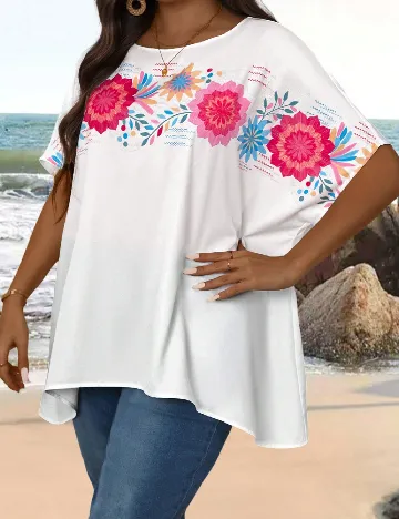 Bluza Emery Rose Curve, alb Alb