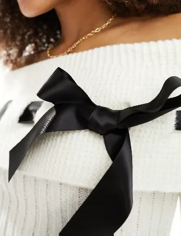 Pulover Miss Selfridge, ecru Alb