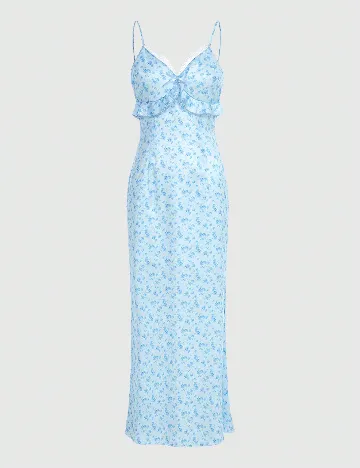 Rochie lunga Plus Size Romwe, albastru