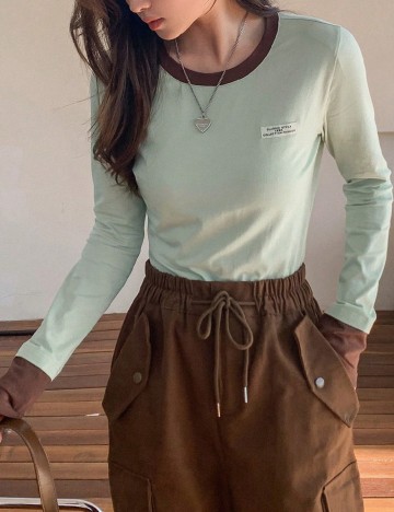 Bluza Dazy, verde/maro