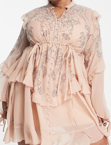 Rochie scurta ASOS Curve, nude