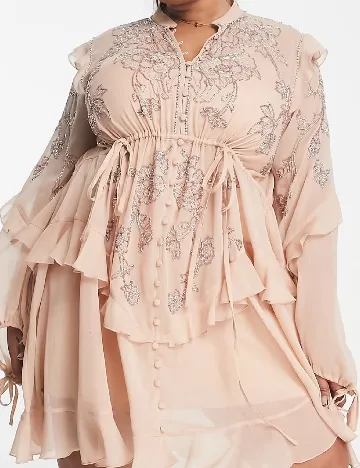 Rochie scurta ASOS Curve, nude Roz