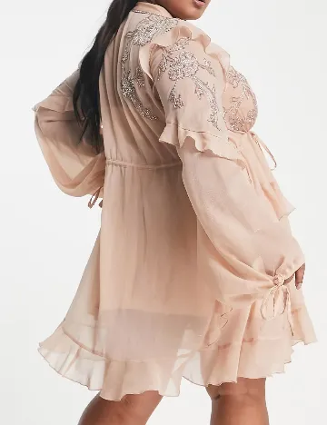 Rochie scurta ASOS Curve, nude Roz