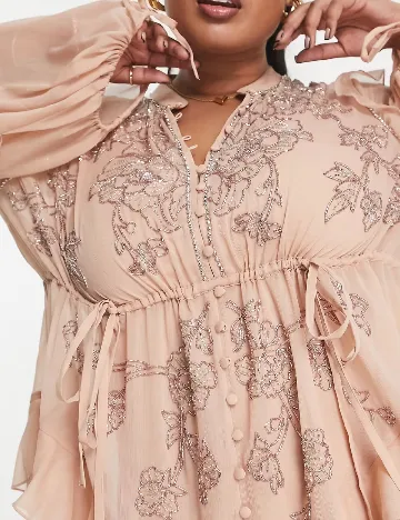Rochie scurta ASOS Curve, nude Roz