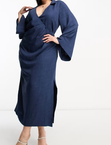 Rochie lunga ASOS Curve, bleumarin