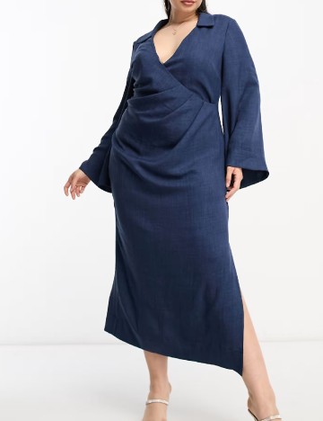 Rochie lunga ASOS Curve, bleumarin
