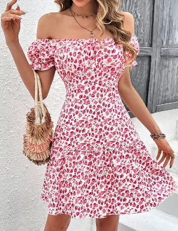 Rochie scurta SHEIN, floral print Floral print
