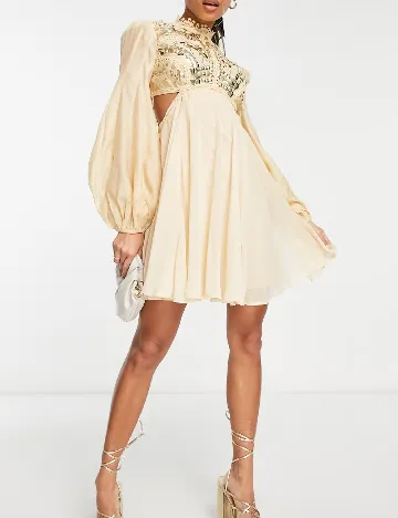 Rochie scurta ASOS, crem Crem