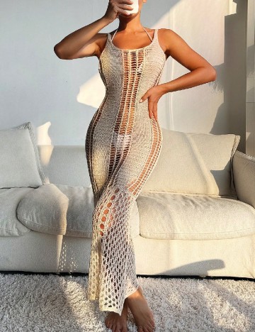 Rochie de plaja SHEIN, crem