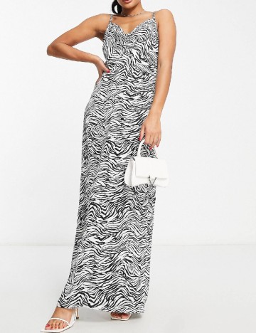 Rochie lunga IN THE STYLE, alb/negru