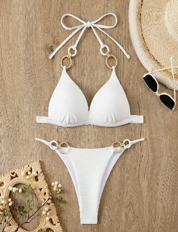 Costum de baie SHEIN, alb