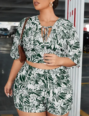 Compleu SHEIN CURVE, verde Verde