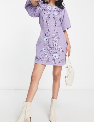 Rochie scurta ASOS, mov