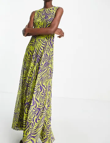 Rochie lunga Top Shop, verde/mov Verde