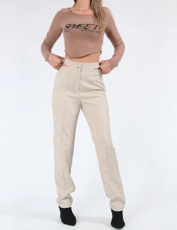 Pantaloni 4TH&Reckless, bej Crem