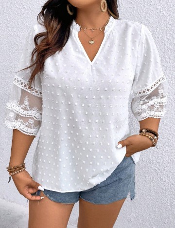 Bluza SHEIN CURVE, alb
