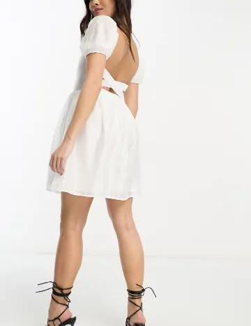 Rochie scurta Collective The Label, alb Alb