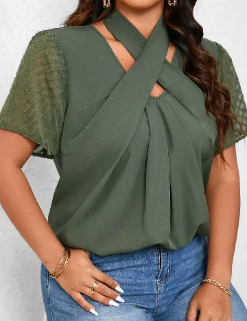 Bluza SHEIN CURVE, verde