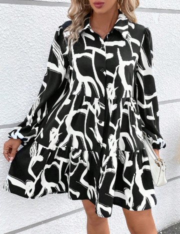 Rochie scurta SHEIN, alb/negru