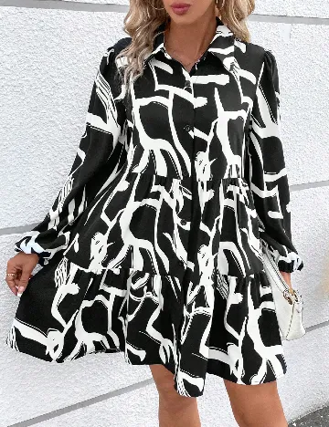 Rochie scurta SHEIN, alb/negru