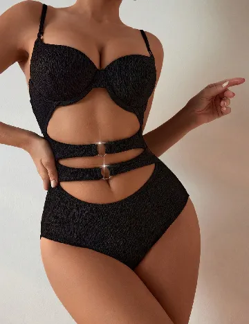 Costum de baie SHEIN, negru Negru