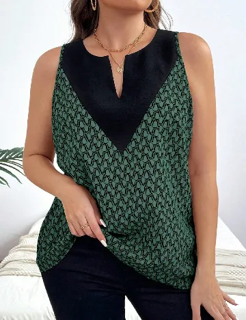 Bluza SHEIN CURVE, verde/negru