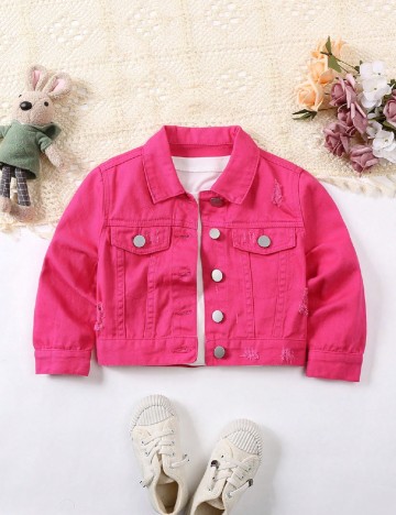 Geaca de blugi Shein Kids, roz