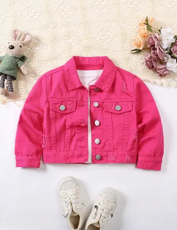 Geaca de blugi Shein Kids, roz Roz
