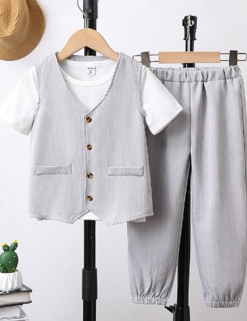 Costum Shein Kids, gri