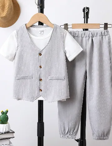 Costum Shein Kids, gri Gri