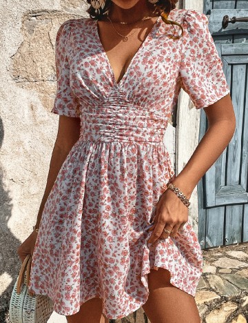 Rochie scurta SHEIN, floral print