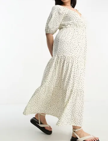 Rochie lunga ASOS Curve, ecru Alb