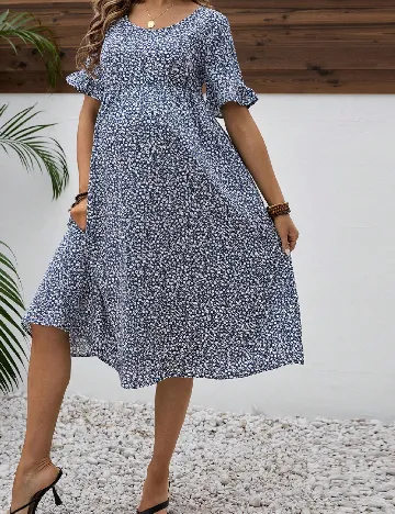Rochie medie SHEIN Maternity, albastru Albastru
