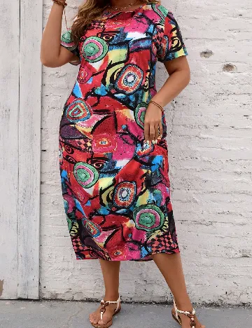 Rochie medie SHEIN CURVE, mix culori